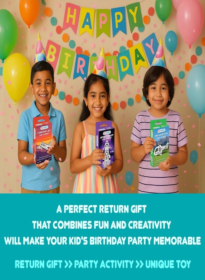 Funvention Birthday Return Gifts(Pack of 24)Fun Fidgets,Aircraft+Bike+Cars DIY Mini Mechanical Models 3D Puzzle Return Favours for Kids Birthday Party 5+ Years Made in India Toys Return Gift,Silver - Image 5